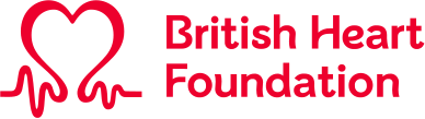 British Heart Foundation logo with a red heart and white heartbeat line.